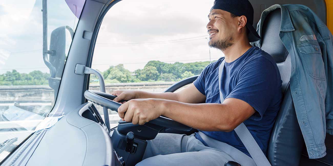 Man driving a van