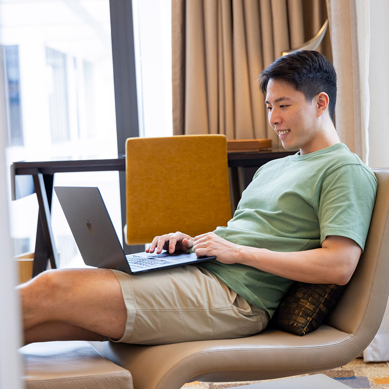 A person creating a delivery request