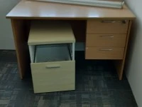 Writing tables, Chest drawer, 2 office chairs