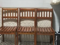 3 wooden dining chairs