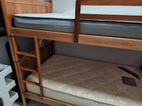 Double deck bed frame with 2 mattresses Super single