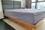 Wooden bed frame, Mattress, Vacuum cleaner, Air purifier, Suitcase, He...