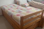 Queen size storage bed frame, Single bed with pull out frame with 2 ma...