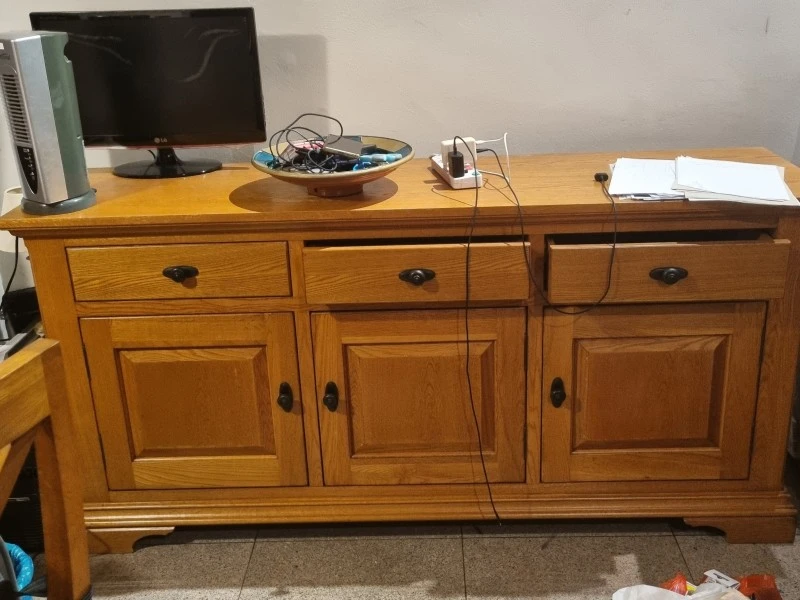 Dining table and 6 chairs, Sideboard cupboard, Display cupboard, Grand...