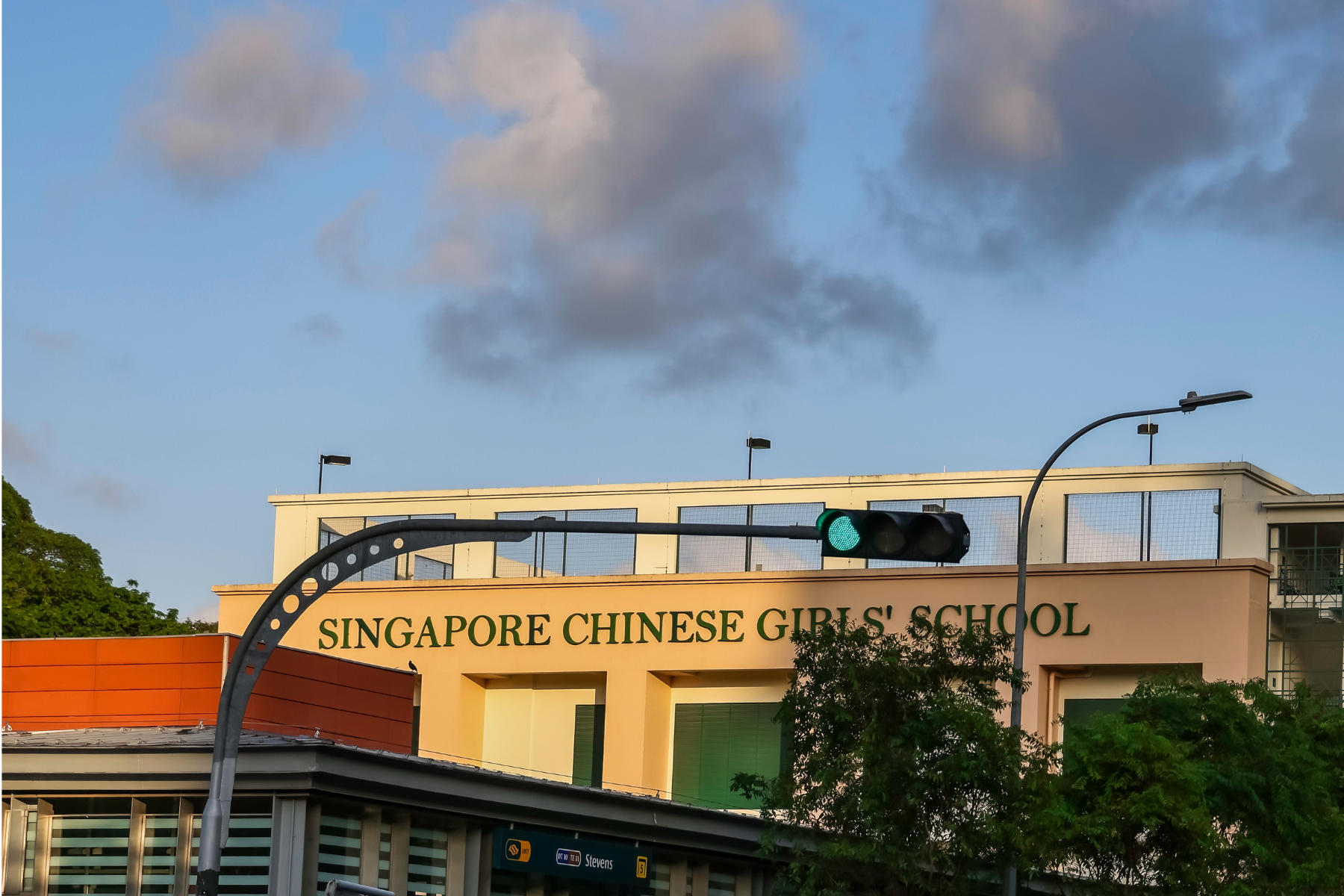 Sunset over the 2,400-student Singapore Chinese Girls' School which is an independent girls' school