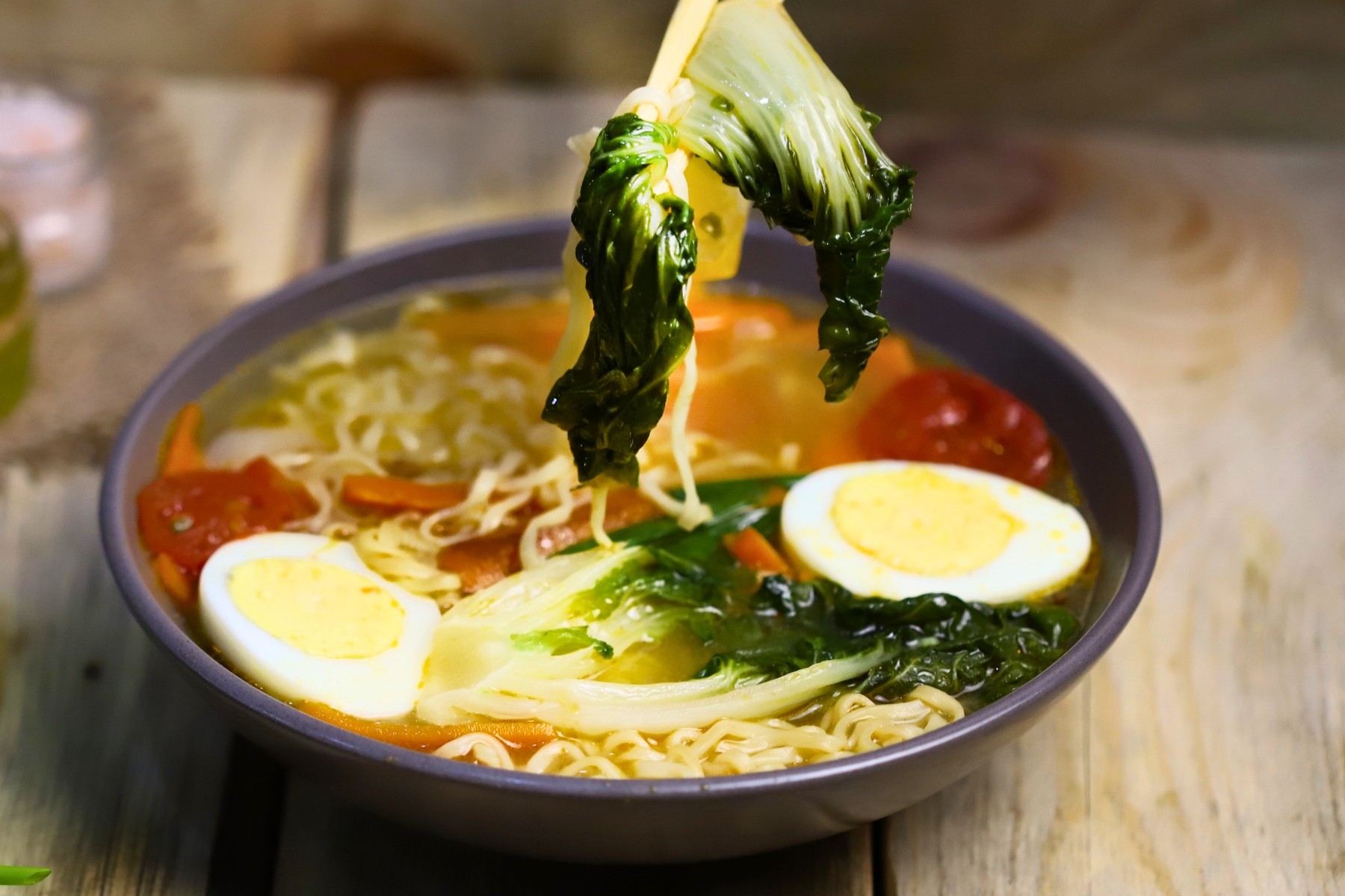 Bowl of Nai Bai and Noodle Stirfry, Singapore